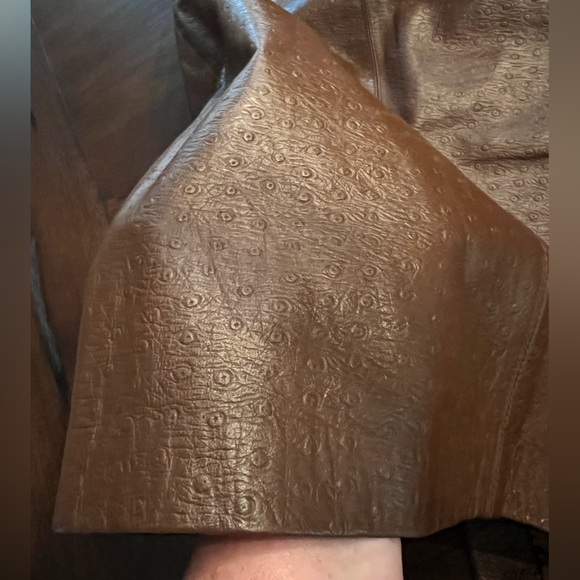 LAUNDRY NWT LAMBSKIN LEATHER SKIRT Sz 4 Shelli Segal Chocolate Brown Pencil Fall - Picture 7 of 10